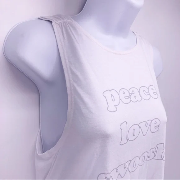 Nike Dri-Fit Peace Love Swoosh White Tank Top Size XS - Picture 7 of 11